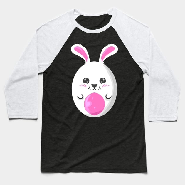 Painted Easter Egg in Rabbit Look Bunny Egg Easter Baseball T-Shirt by SinBle